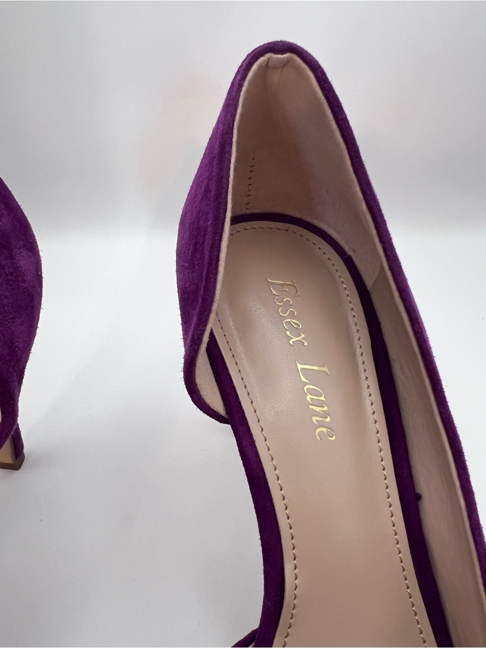 Magenta Suede Pointed-Toe Stiletto Pumps - Picture 8 of 10
